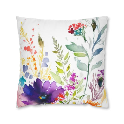 Watercolor Wildflowers Throw Pillow cover (4)