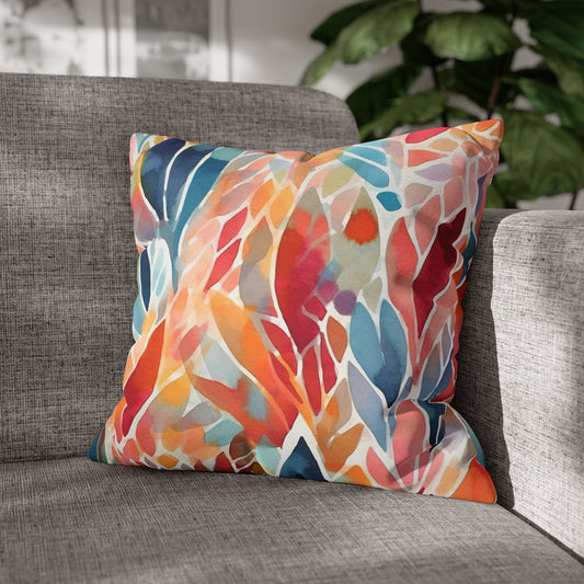Boho Abstract Floral Throw Pillow Cover (03)