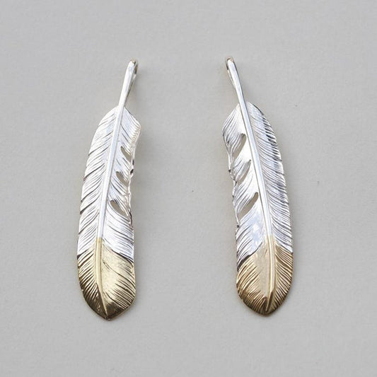 Gold Tip Silver Feather
