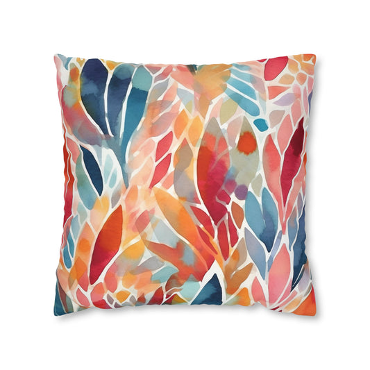 Boho Abstract Floral Throw Pillow Cover (03)