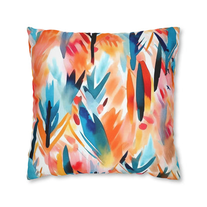 Boho Abstract Floral Throw Pillow Cover (05)