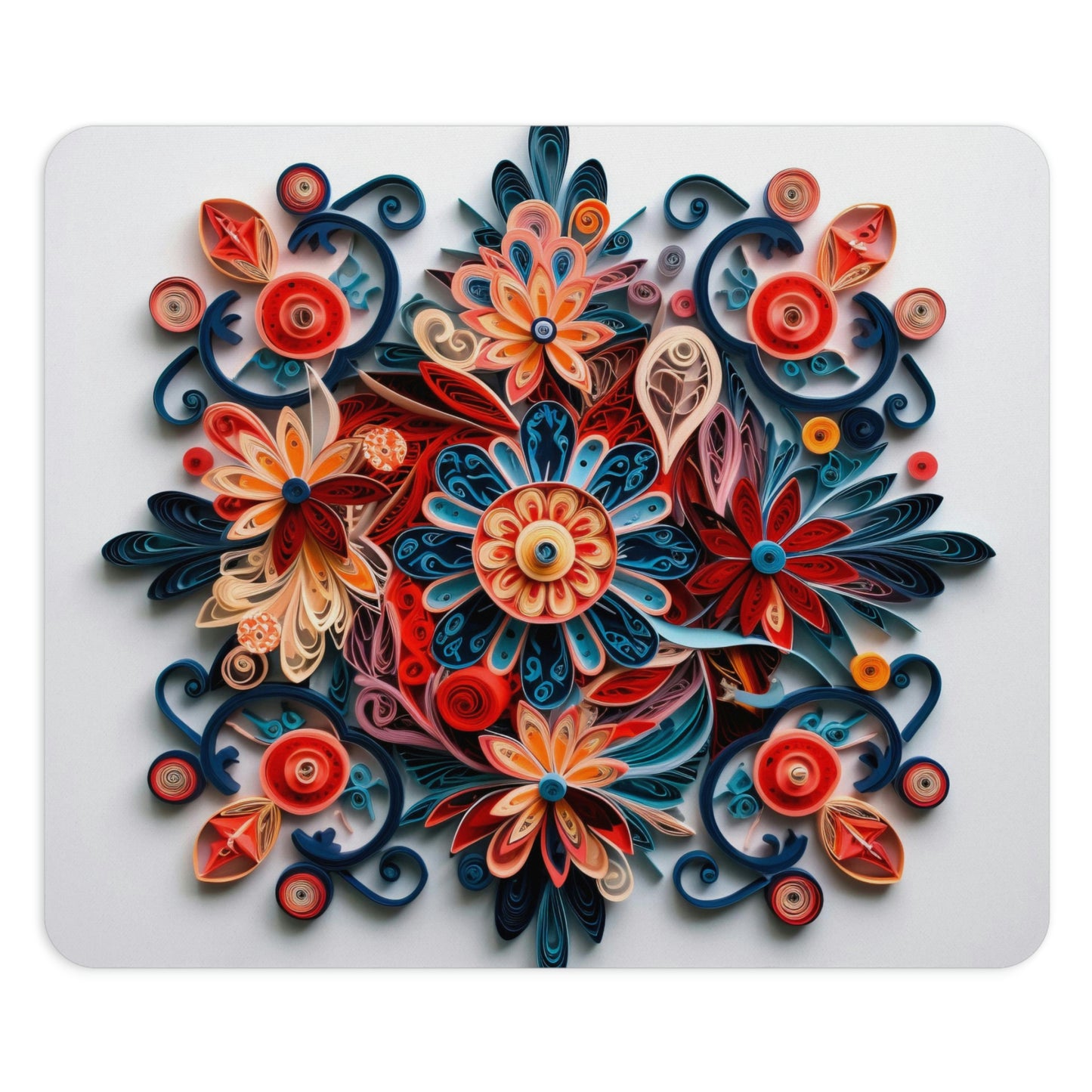 Folk Art Decorative Rosemaling Paper Quilling Mouse Pad (3) 2 Shapes