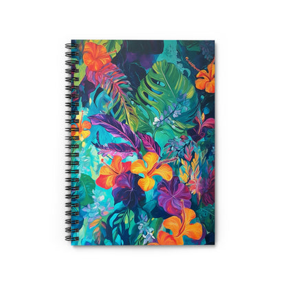 Abstract Tropical Flowers Notebook