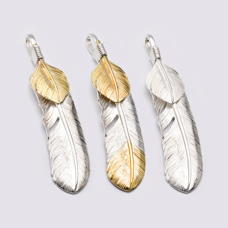 Gold Top Silver Feather
