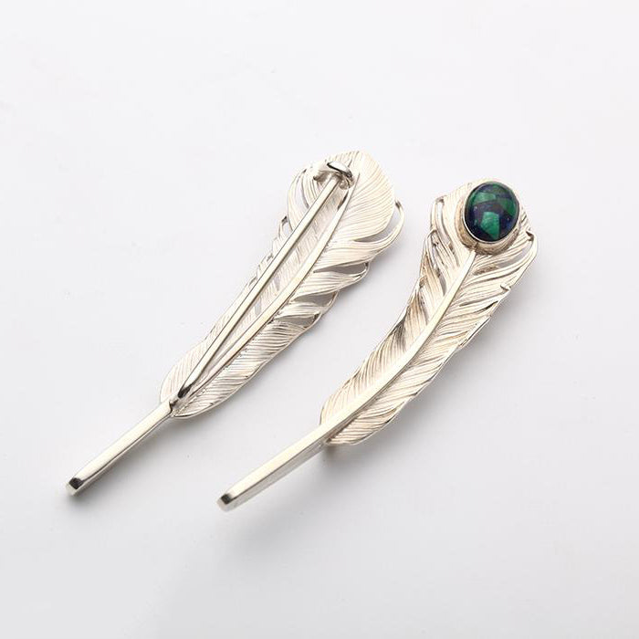 Phoenix Feather Gemstone Brooch Pin
