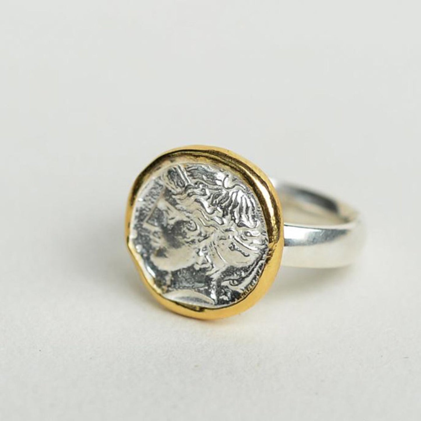 Greek Mythology Medusa 24K Gold Silver Ring