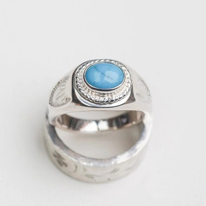 Tribal Signet Ring with Gemstone