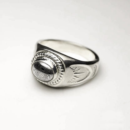 Tribal Signet Ring with Gemstone