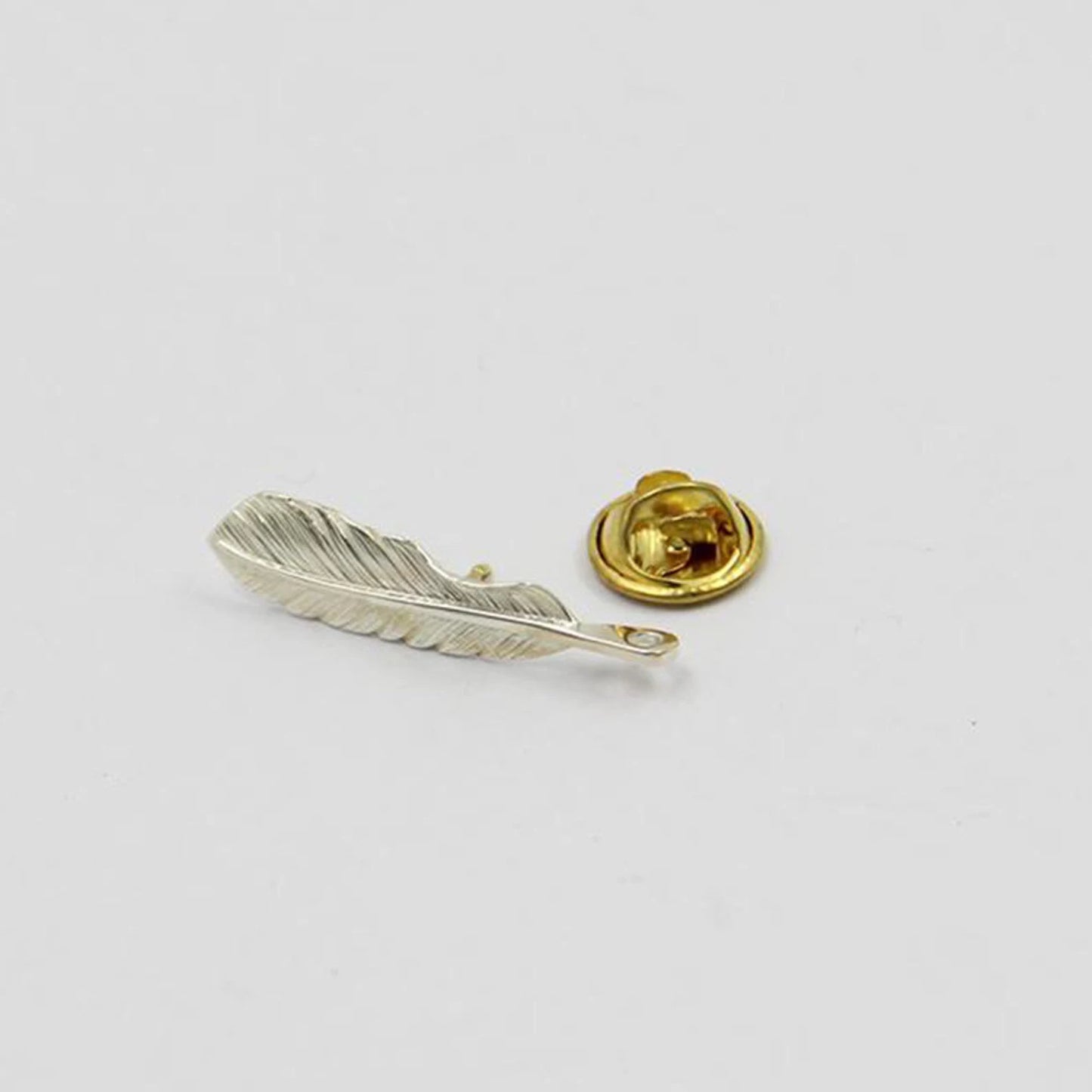 Silver Feather Collar Pin Lapel Pin