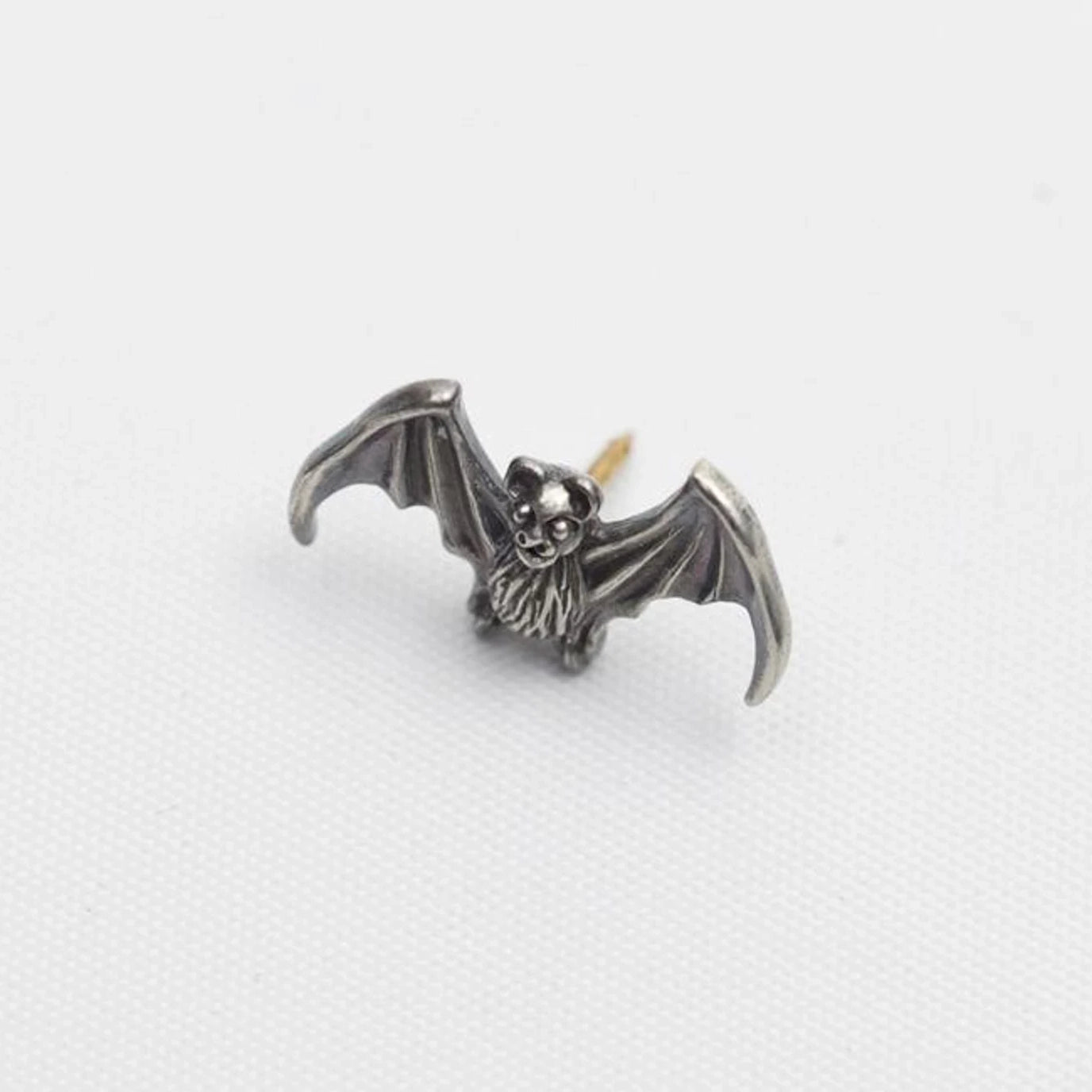 Bat Collar Pin Silver Bat Brooch