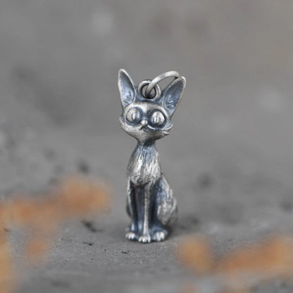 Orgonite Sphynx Cat Silver Charm Pendant