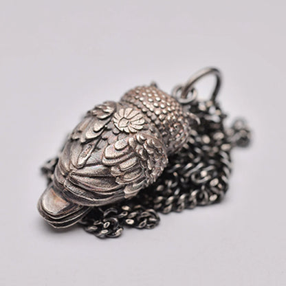 Silver Owl Gemstone Pendant