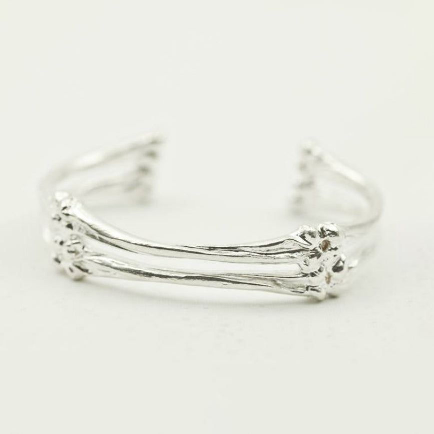 Silver Bone Cuff Bracelet
