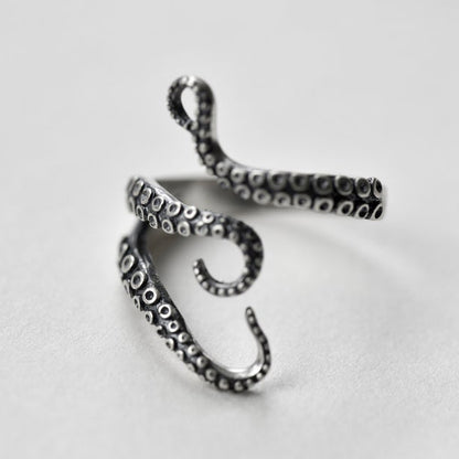 Octopus Ring 925 Sterling Silver Adjustable Tentacles Statement Ring
