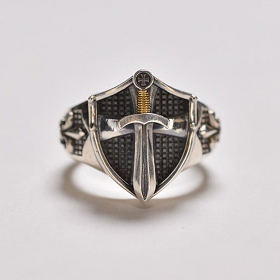Dagger Fleur De Lis Medieval Gothic Ring