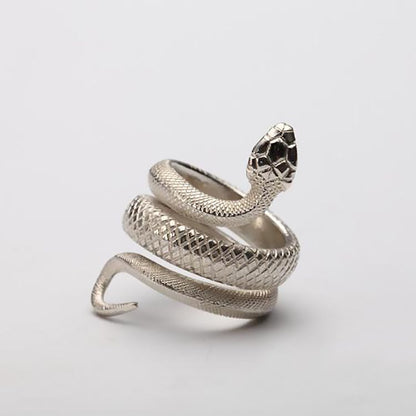 Snake Wrap Silver Ring for Men
