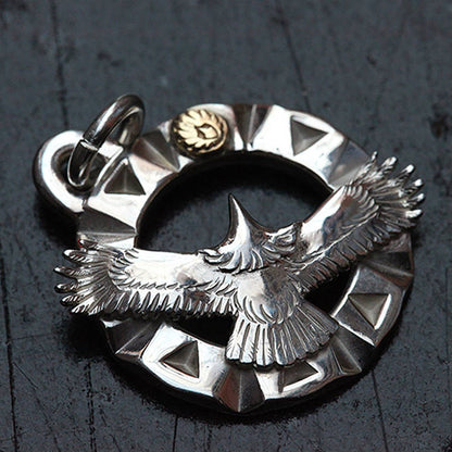 Silver Eagle 18K Gold Metal Pendant