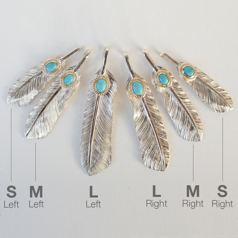 Red-tailed Hawk Feather with Natural Turquoise