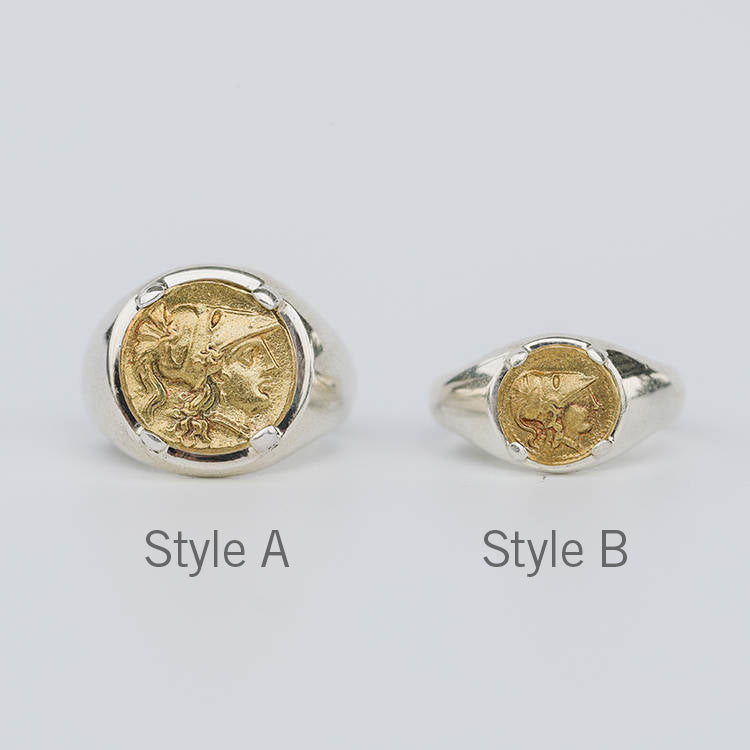 Ancient Greek Coin Signet Ring