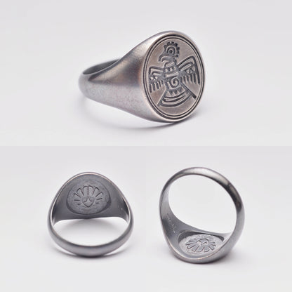 Eagle Shield Wax Stamp Signet Ring