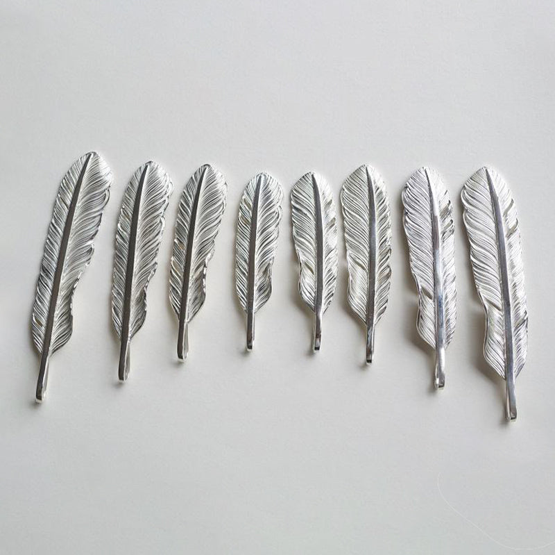 Personalized Custom Engraving Silver Feather